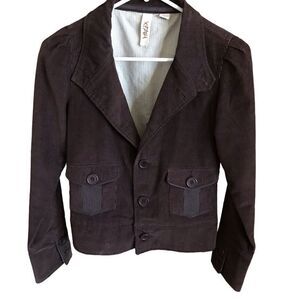 Matix Size Small women’s brown corduroy fitted blazer button stylish career